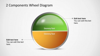2 Components Wheel Diagram for PowerPoint