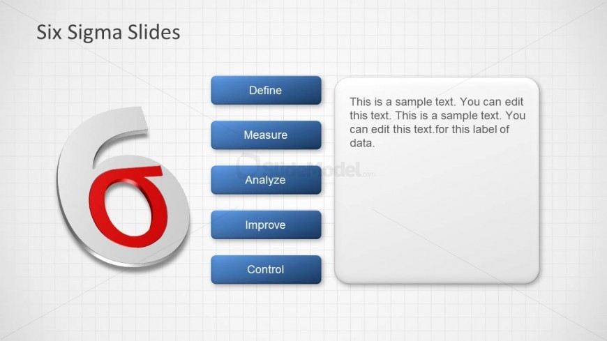 Six Sigma Process Diagram for PowerPoint: Define, Measure, Analyze, Improve, Control