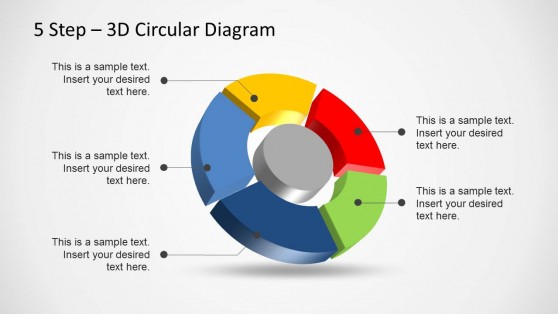 5 Step 3D Circular Diagram Template for PowerPoint