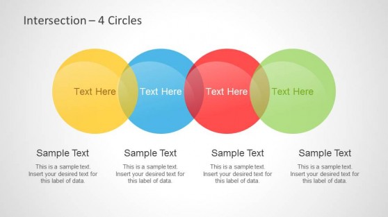 Colorful Intersected Circles & Venn Diagrams for PowerPoint